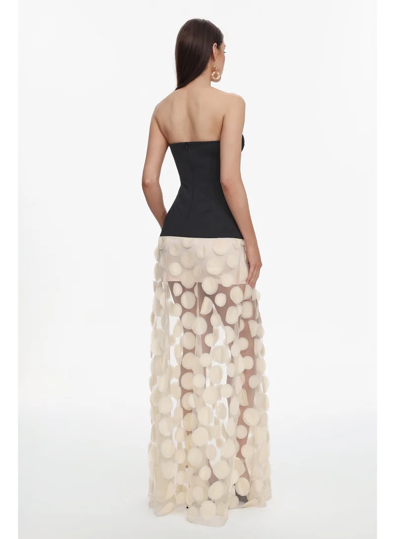 Bella Barnett  Falzer Sleeveless Netting Wafer Maxi Dress for Women | Best Price UAE